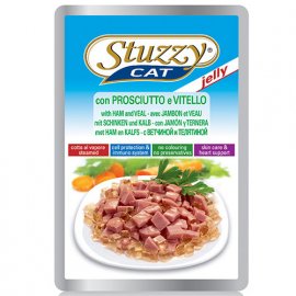 Stuzzy (Штуззи) HAM VEAL CAT (ТЕЛЯТИНА ВЕТЧИНА кусочки В ЖЕЛЕ) консервы для кошек, пауч