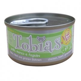 Tobias Menu КУРКА, ЯЛОВИЧИНА І ЗЕЛЕНА КВАСОЛЯ консерви для собак