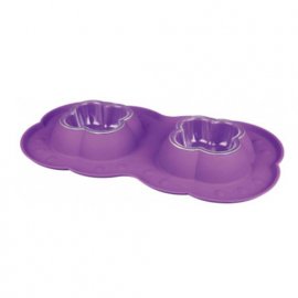 Trixie DOUBLE BOWL SET миски пластмассовые с силиконовым поддоном (24982)