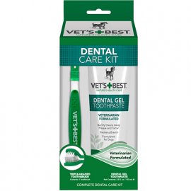 Vets Best (Ветс Бест) DENTAL CARE KIT (СВЕЖЕЕ ДЫХАНИЕ) набор для собак (гель + зубная щетка)
