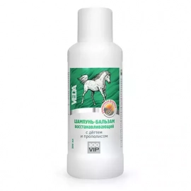 Veda ZooVip - Шампунь-бальзам восстанавливающий с дегтем и прополисом для лошадей, 500 мл